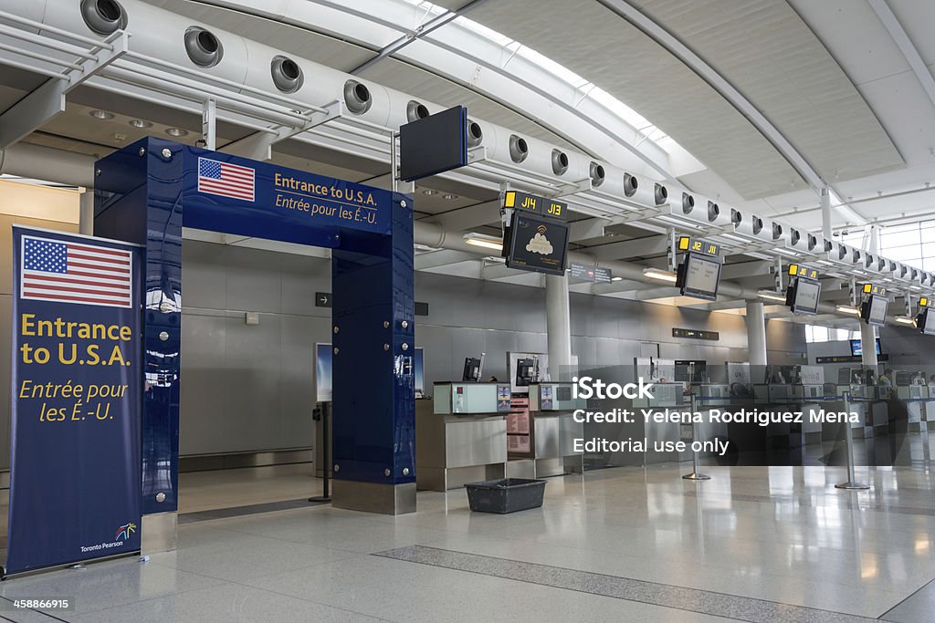 Pearson International Airport Toronto, Canada - August 15, 2013: Pearson International Airport. One of largest and busiest airport in the world. About 1100 planes take off or land in a day Airport Stock Photo