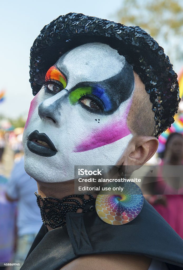 페인트 얼굴 (게이) 프라이드 퍼레이드 - 로열티 프리 Gay Pride Parade 스톡 사진