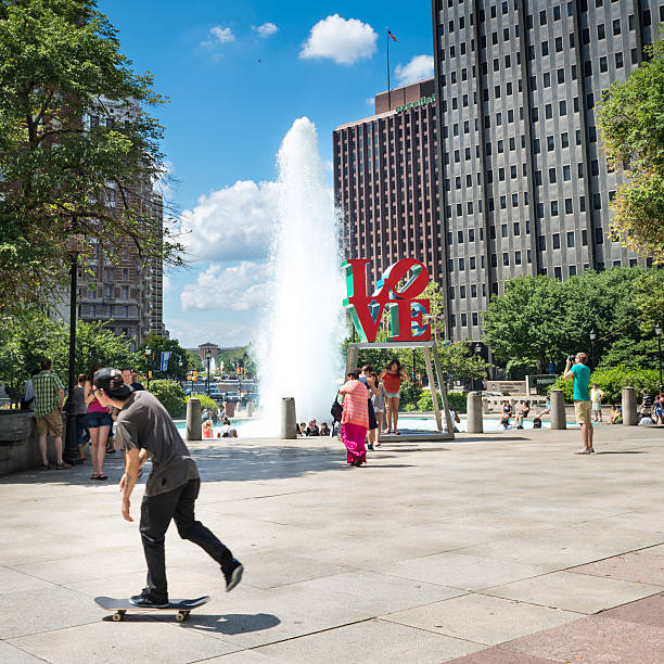 Philadelphia, United States - August 22, 2016: Philadelphia's Love Statue