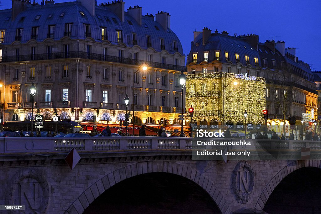 Iluminação de natal de Paris - Royalty-free Anoitecer Foto de stock