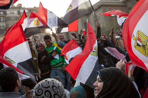 Pro militare dimostrazione del Cairo - foto stock