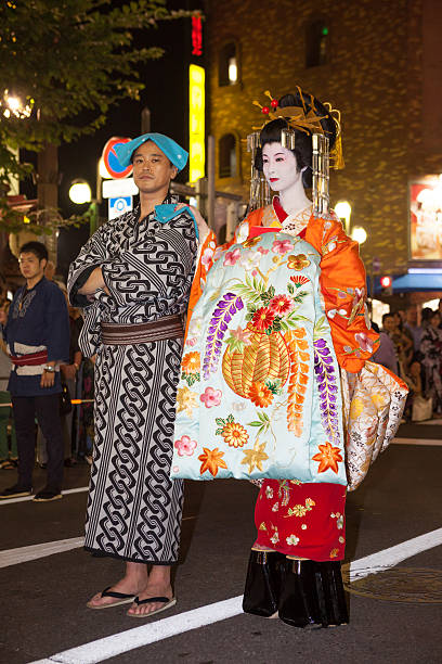 A woman wearing a kimono
