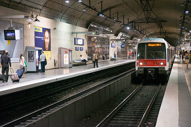 Paris, France - September 8, 2012: People waiting at Luxembourg Station in Paris