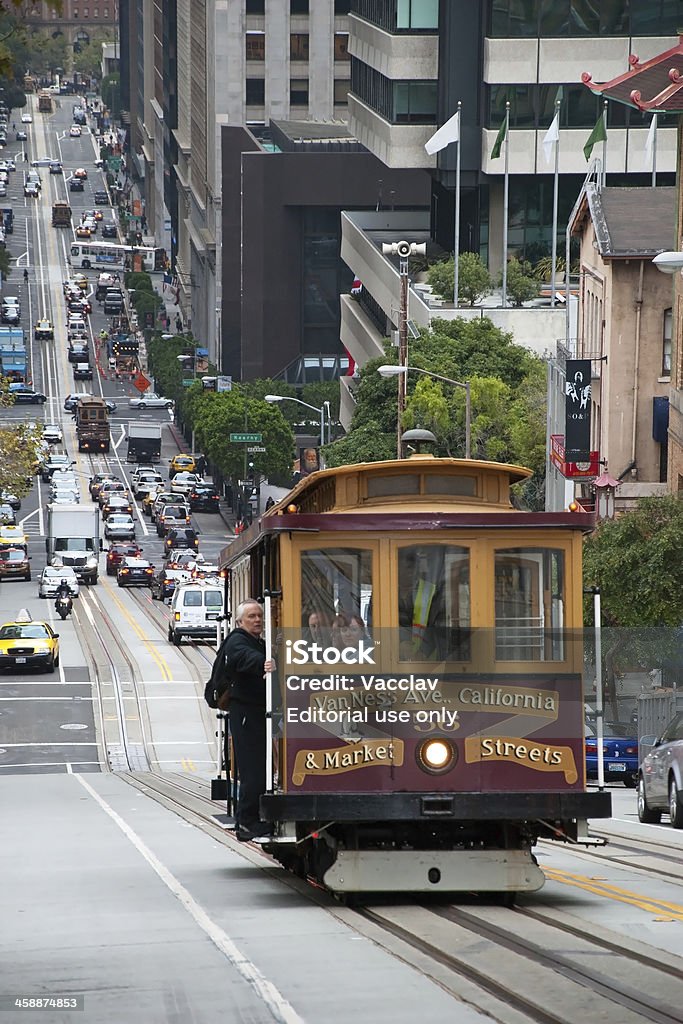 케이블 카 트램 샌프란시스코 - 로열티 프리 샌프란시스코-캘리포니아 스톡 사진