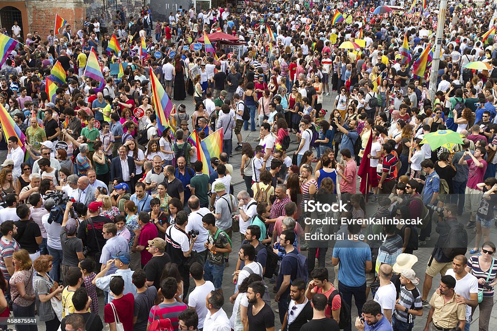 Istambul orgulho LGBT Desfile - Royalty-free Avenida Taksim Istiklal Foto de stock