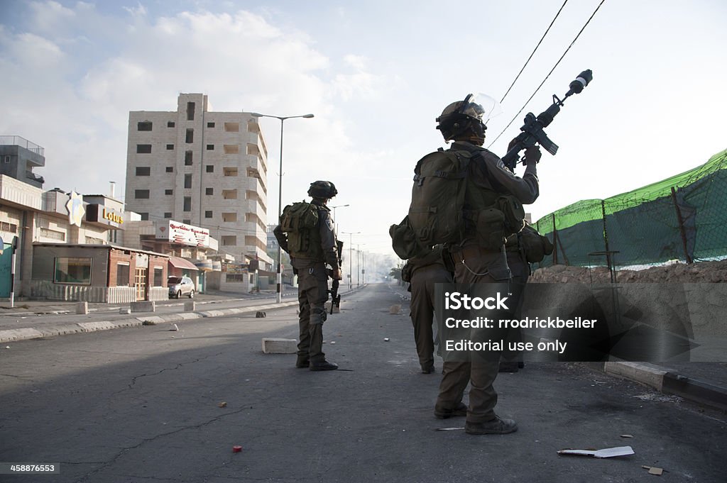 Ocupação militar israelita na Cisjordânia - Royalty-free Arma de Fogo Foto de stock