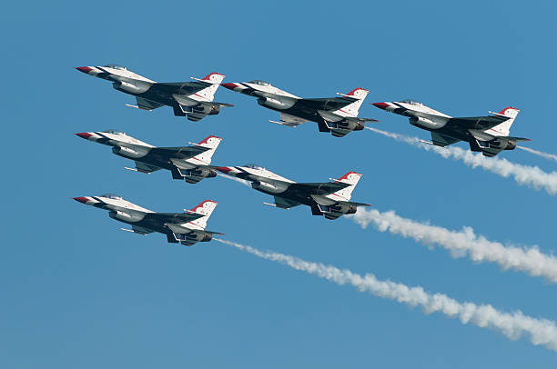 thunderbirds - flying air vehicle performance airshow ストックフォトと画像