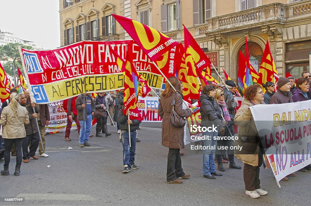 Huelga de los trabajadores - Foto de stock de Bandera libre de derechos