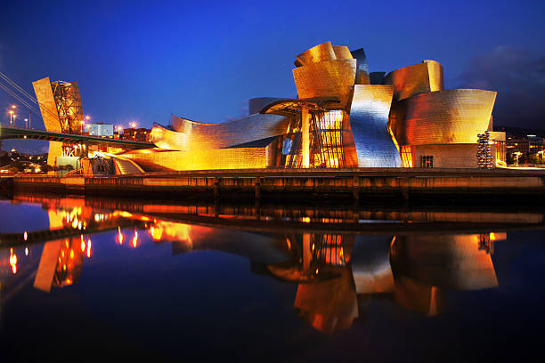 220+ Guggenheim Museum Bilbao At Night Stock Photos, Pictures