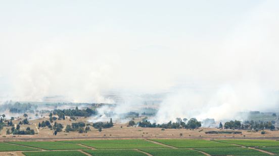 Golan Heights, Syrian Israeli borderline - June 6, 2013: Heavy fighting broke on ceasefire line in Golan Heights