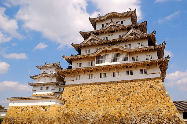 castelo de himeji, japão - toyotomi hideyoshi - fotografias e filmes do acervo