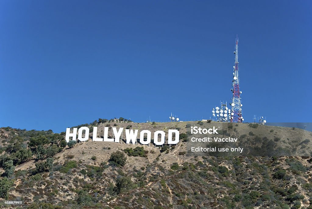 Hollywood firmare sulle montagne di Santa Monica a Los Angeles - Foto stock royalty-free di Hollywood - Los Angeles