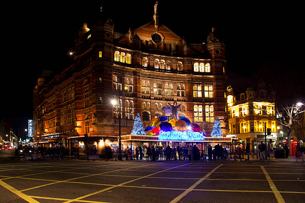 London, UK - January 1, 2013: The Palace Theater featuring the Dancing in the Rain musical during the Christmas holidays in London, UK on January 1, 2013