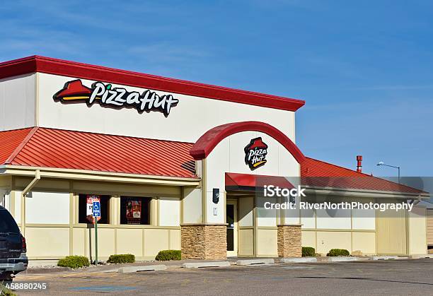 Pizza Hut Santa Fe Stock Photo - Download Image Now - Building Exterior, Built Structure, Clear Sky