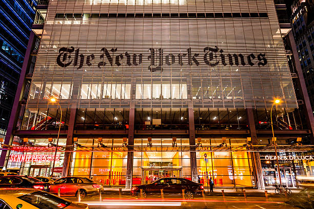 il new york times office building, manhattan, new york city - times up foto e immagini stock