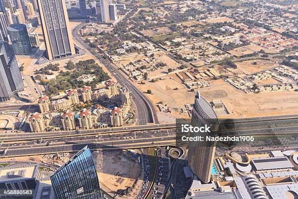 Veduta Aerea Del Centro Di Dubai Downtown District - Fotografie stock e altre immagini di Affari - Affari, Ambientazione esterna, Arabesco - Stili