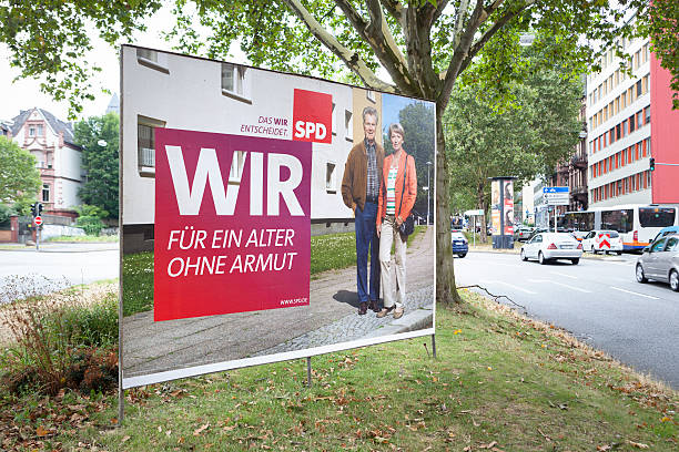 избирательной кампании рекламный щит spd/bundestagswahlkampf 2013 г. - canvass стоковые фото и изображения