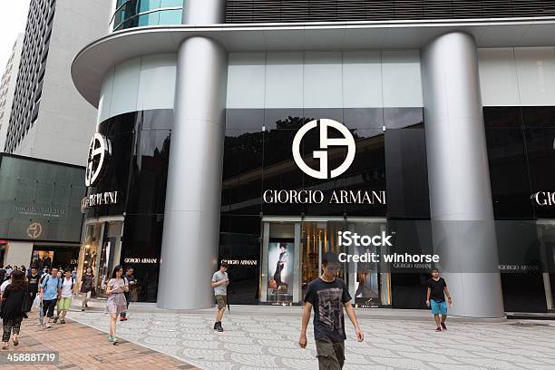 Giorgio Armanidesigner Label 플래그십 홍콩 Brand Name에 대한 스톡 사진 및 기타 이미지 - Brand Name, Giorgio Armani - Designer Label, 건축물