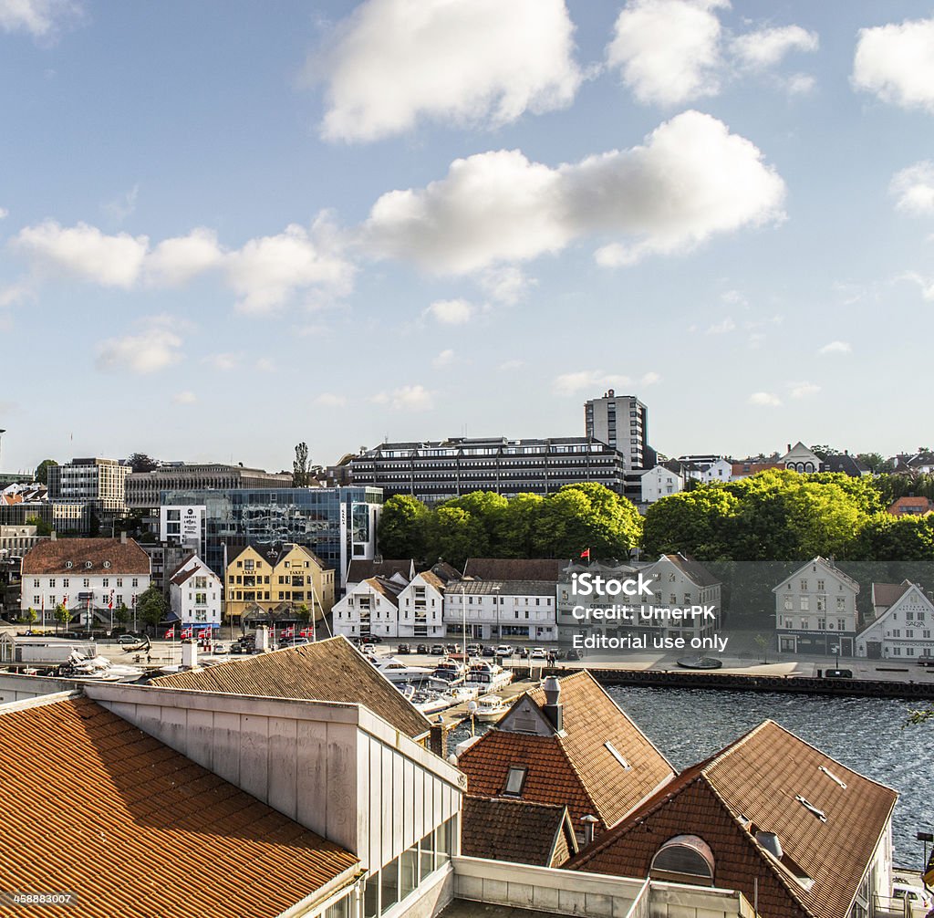 Stavanger Vågen Stavanger, Norway - June 7, 2013: View of restaurants and night clubs in VAYgen the Inner Harbor of Stavanger, Norway. Architecture Stock Photo