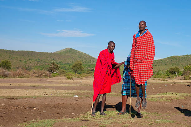 アフリカ Maasai ウォリアーズ ストックフォト