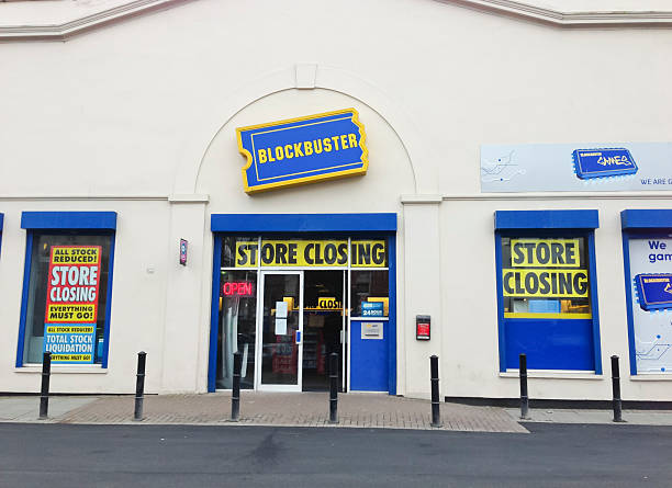 Loja da Blockbuster vídeo venda de fecho - fotografia de stock