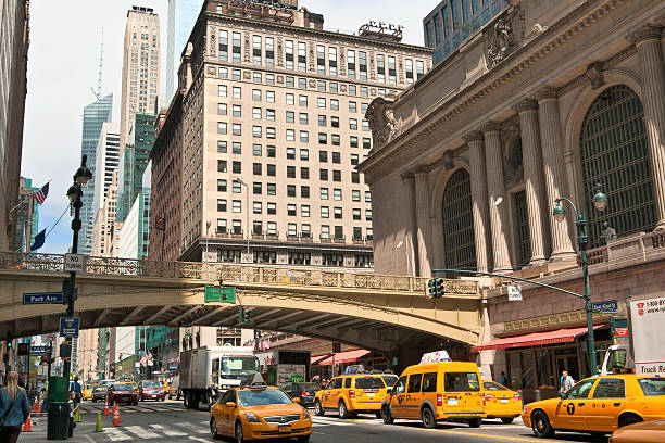Grand Central Terminal fachada na cidade de Nova York - foto de acervo