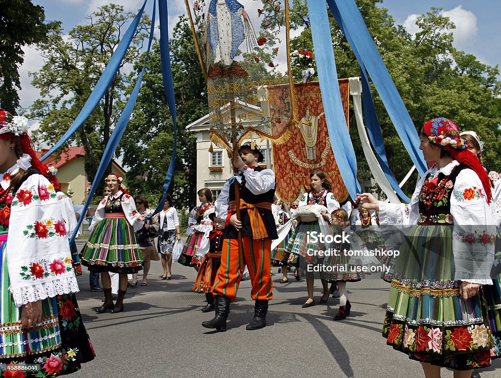 Corpus Christi-Prozession in Polen - Lizenzfrei Bunt - Farbton Stock-Foto