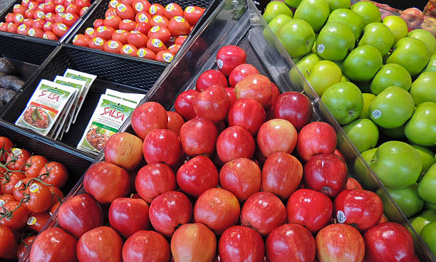 Apples on Display stock photo