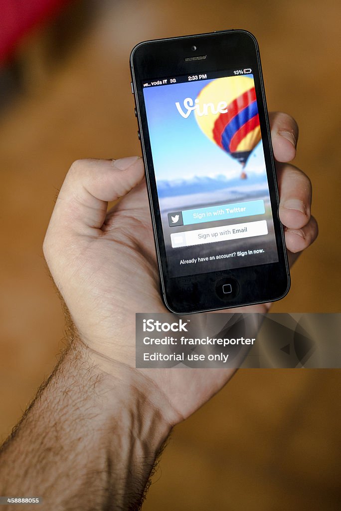iPhone 5 com videira aplicação - Royalty-free Aplicação móvel Foto de stock