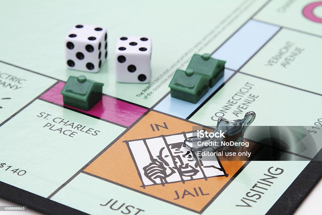 Angolo gioco del Monopoli in carcere - Foto stock royalty-free di Attività ricreativa