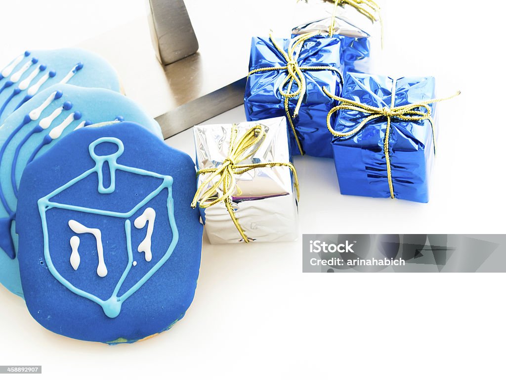 Cookies Gourmet cookies decorated for Hanukkah. Alphabet Stock Photo