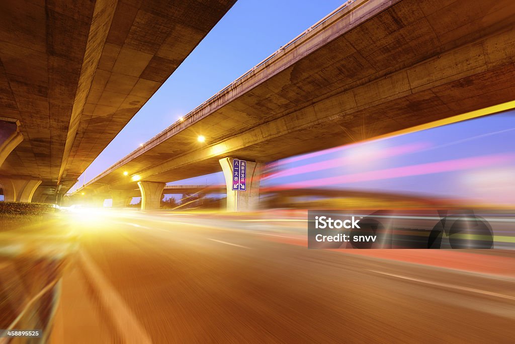 Beautiful landscape in the night overpass Sunset beautiful bridge Abstract Stock Photo