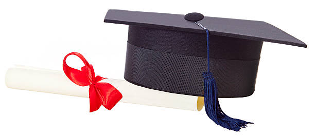 istock mortarboard and parchment certificate isolated on white backgrou 458899883