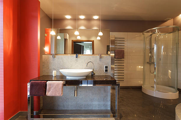 istock Elegant and stylish bathroom 458903259