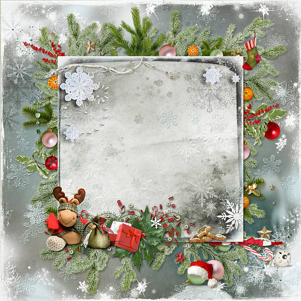 natal e ano novo cartão - ретро imagens e fotografias de stock