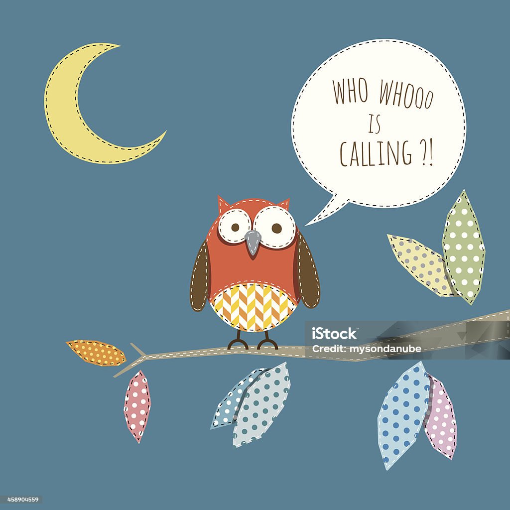 owl on tree branch illustration Owl stock vector