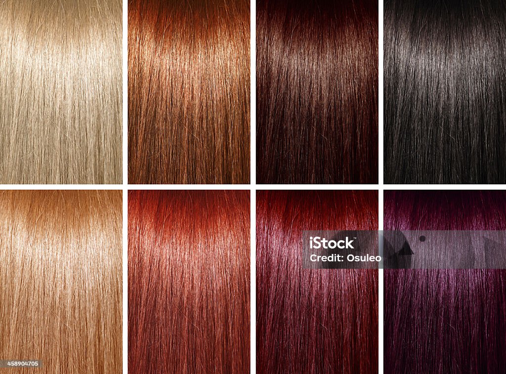 Esempio di colori diversi di capelli - Foto stock royalty-free di Campione di colore