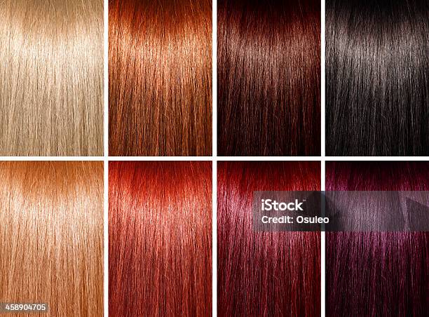 Esempio Di Colori Diversi Di Capelli - Fotografie stock e altre immagini di Campione di colore - Campione di colore, Capelli, Capelli biondi