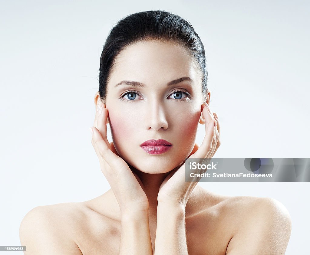 Beautiful Girl face. Perfect skin Adult Stock Photo