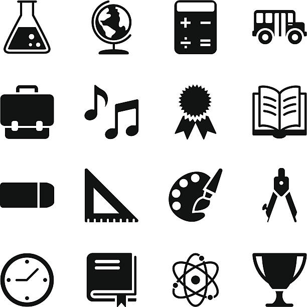 bildung symbole - science book glass document stock-grafiken, -clipart, -cartoons und -symbole