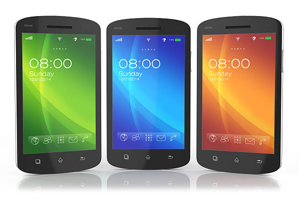 istock Group of modern touchscreen smartphones. 458905257