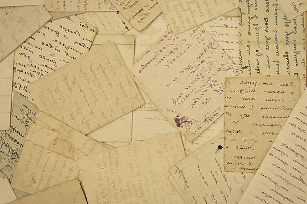 old letras - book handwriting letter old imagens e fotografias de stock