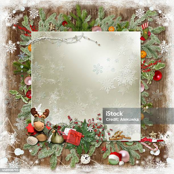 Christmas And New Year Card Stock Photo - Download Image Now - Art, Art And Craft, Celebration