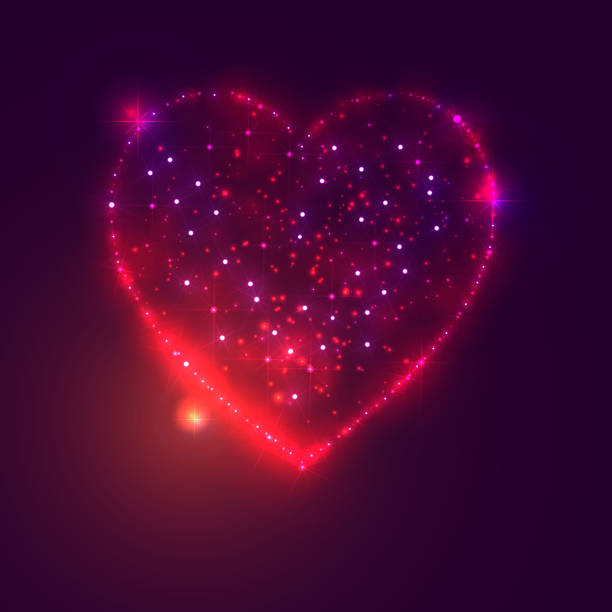 사랑입니다 심장 배경기술 메트로폴리스 아름다운 빛나는 별 - valentines day heart shape backgrounds star shape stock illustrations