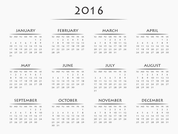 istock A 2016 calendar with all 12 months on one page 458909631