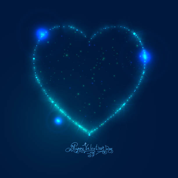 사랑입니다 심장 배경기술 메트로폴리스 아름다운 빛나는 별 - valentines day heart shape backgrounds star shape stock illustrations