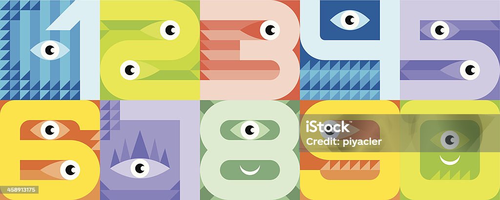 Monster Numbers Vector Monster Font Numbers Stock Illustration - Download Image Now - Alien ...