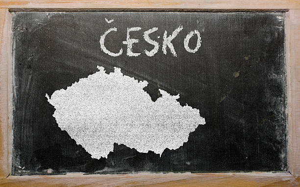 istock outline map of czech on blackboard 458913261