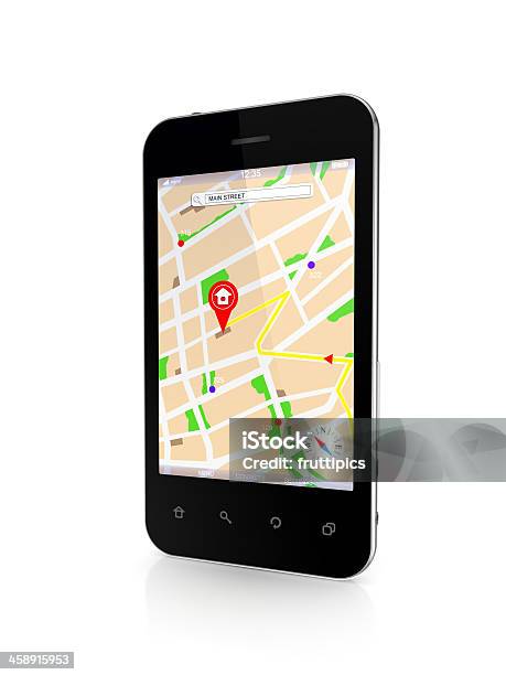 Photo libre de droit de Téléphone Mobile Avec Gps Navigator banque d'images et plus d'images libres de droit de Agenda - Agenda, Agenda électronique, Arranger