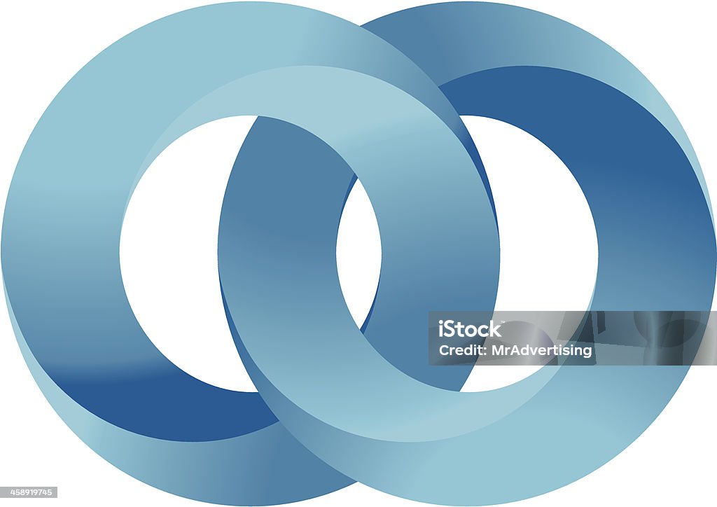 Circle Connect Two circles are connected to illustrate eternity. Blue stock vector